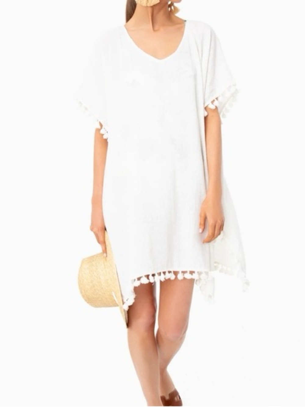 Tuckernuck Pomander Place Katie Caftan Tassel Hem Beach Cover-Up Tunic